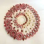 Laddu Gopal Pearl Red Tear-Drop Stone Work Poshak – Off White